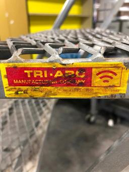 Tri-Arc Rolling Warehouse Stairs, 58in to Top Step, 88in to Top of Stair Handle