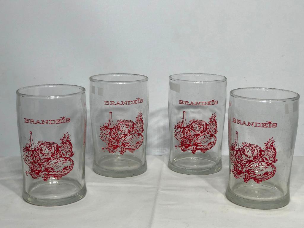 Lot of 4 Brandeis Department Store Tasting Glasses