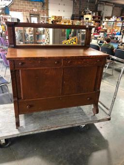 Antique Mission Oak Buffet w/ 2 Skeleton Keys