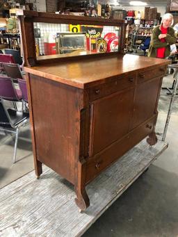 Antique Mission Oak Buffet w/ 2 Skeleton Keys