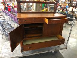 Antique Mission Oak Buffet w/ 2 Skeleton Keys