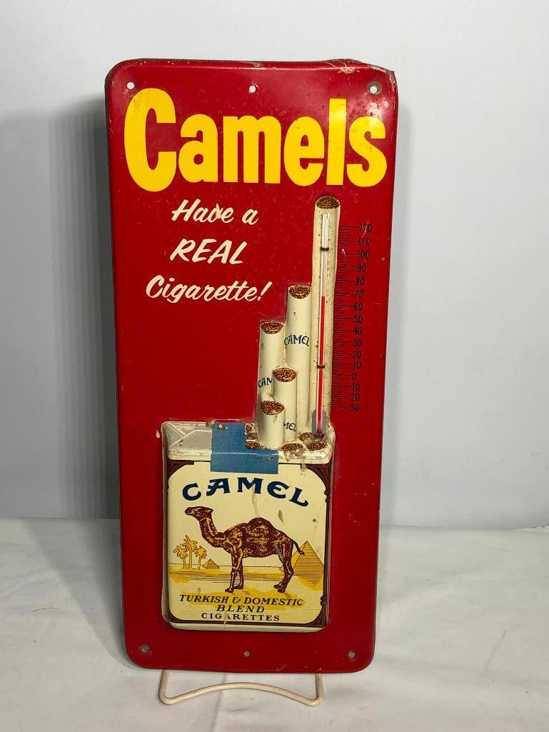 Embossed Camels Cigarettes Advertising Thermometer
