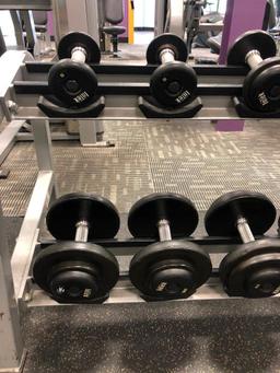 Nautilus Dumbbell Rack w/ Intek Dumbbells, 5lbs to 50lbs