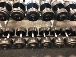 Nautilus Dumbbell Rack w/ Intek Dumbbells, 55lbs to 100lbs