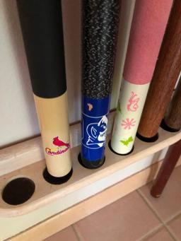 Lot of 5 Pool Cues, Duke Blue Devils, St. Louis Cardinals, Others