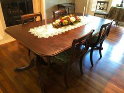 Duncan Phyfe Table with Six Matching Chairs, Antique, Very Good Condition