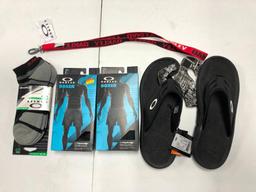 Oakley Lot, 2 Boxers L & XL, Socks, Size 9 Flip Flops, Lanyard,