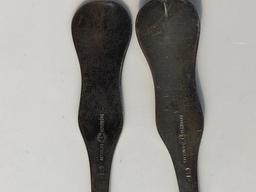 2 Art Krupp Berndorf Silver Spoons Engraved w/ Nazi Swastika Insignia