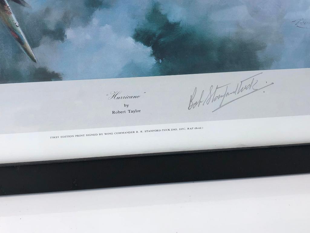 Framed Print: Hurricane, signed by RAF Wing Commander RR Stanford-Tuck
