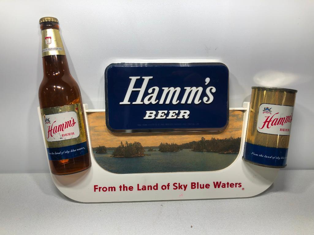 Hamm's Beer 3-D Advertising Sign, Bottle and Can, by Lakeside Plastics