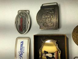 Lot of 8 Hamm's Beer Belt Buckles