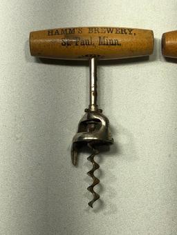 Lot of 2 Hamm's Brewery Corkscrews St. Paul Minn.