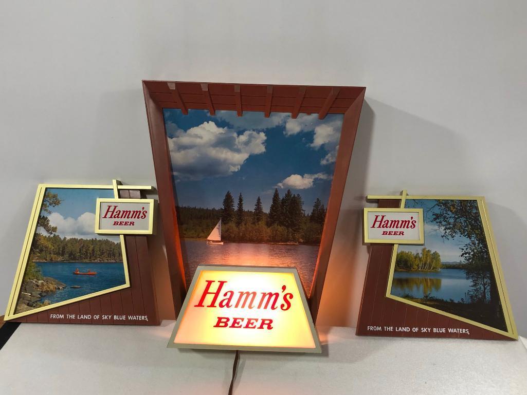 Hamm's Beer 3 Part Lighted Sign