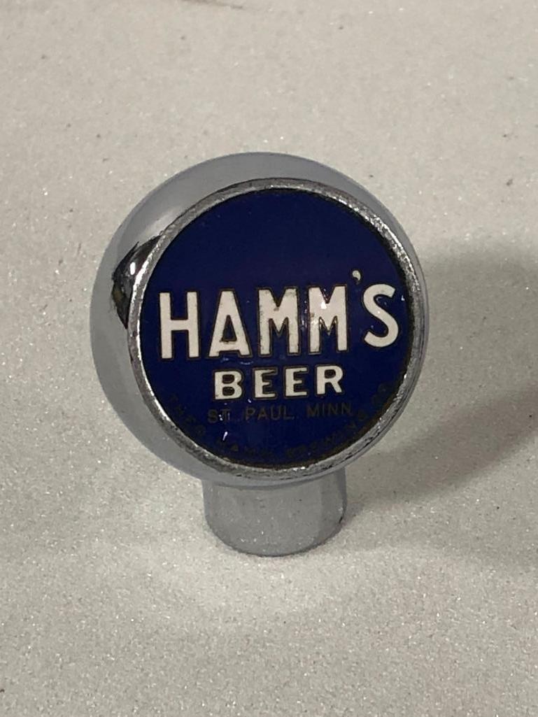 Hamm's Beer Tap Handle, Knob Style, Blue Background, White Letters