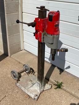 Milwaukee Diamond Coring Rig w/ Large Base Stand, Dymodrill 2in to 10in 1-1/4in 7 Spindle Thread