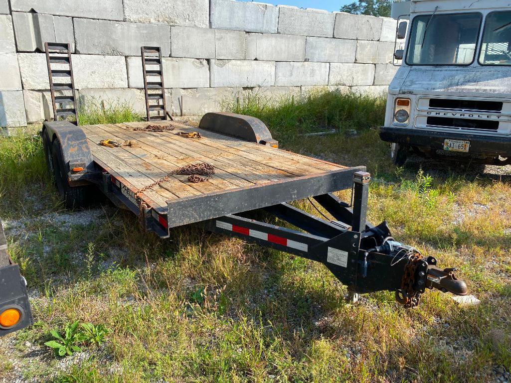 1999 Felling 16 Foot Tandem Axle Equipment Trailer, Measures 16ft x 80in w/ 52in Ramps