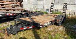 1999 Felling 16 Foot Tandem Axle Equipment Trailer, Measures 16ft x 80in w/ 52in Ramps