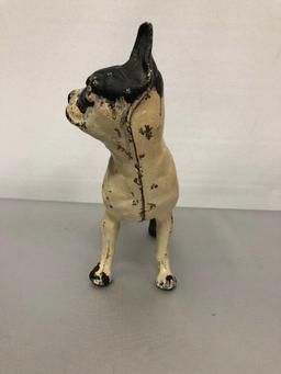 ANTIQUE HUBLEY Boston Terrier CAST IRON DOG HOME ART STATUE SCULPTURE DOORSTOP. 10in x 10in x 5in