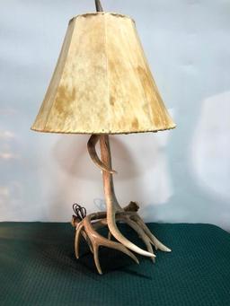 Lot of 2 Stag Antler Table Lamps