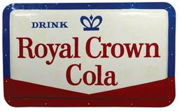 RC Royal Crown Cola, marked MCA 1961, self-framed embossed metal sign, Prof Restored cond, 40"x62.5"