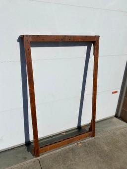 Antique Wooden Eastlake Style Brunswick, Balke, Collender Pool Cue Rack Approx. 36in x 56in