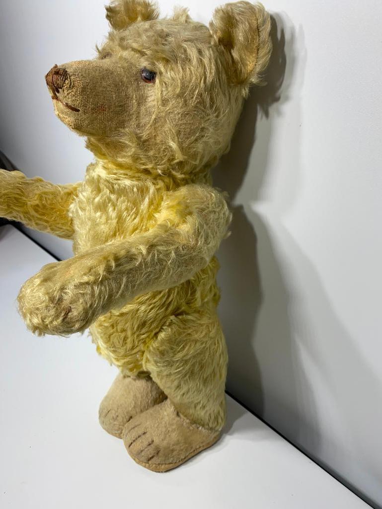 Original Teddy FD Roosevelt Teddy Bear, Jointed 18in, c. early 1930's w/ Provenance, Possible Steiff