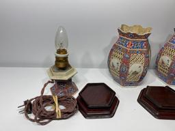 Early 1930's Oriental Electric Lamps in Original Condition, 11in Tall Ea.