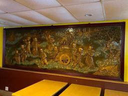 Large Buddhist Wall Decor, Raised Images, 54in x 13 Feet, Very Nice