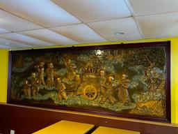 Large Buddhist Wall Decor, Raised Images, 54in x 13 Feet, Very Nice