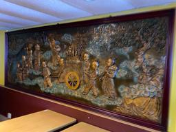 Large Buddhist Wall Decor, Raised Images, 54in x 13 Feet, Very Nice