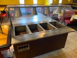 Vollrath Rolling Electric Buffet w/ 4 Full Size Pan Heaters and Inserts, 220v