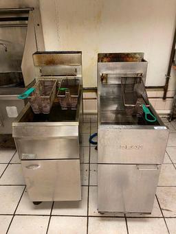 Lot of 2 Gas Floor Fryers, Dean and Pitco Frialator