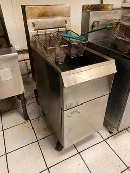 Lot of 2 Gas Floor Fryers, Dean and Pitco Frialator