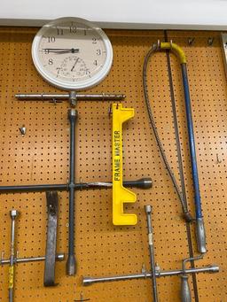 Large Group of Tools, Drain Snake, 6 Saws, 5 Hammers, 3 Lug Wrenchs and 3 Levels