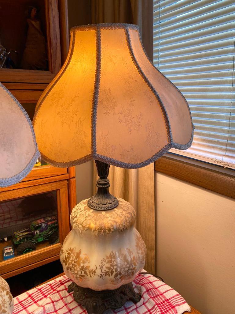 Lot of 2 Electric Antique Table Lamps