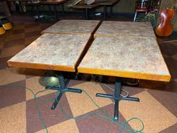 Restaurant Tables, Laminate Top, Iron Pedestal Base, 29in x 29in x 33in - 4 x's $
