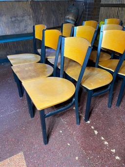 Restaurant Chairs, Wooden Back/Seat, Iron Frame, 12 x's $