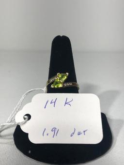 14k Gold Ring w/ Diamonds and Unique Gemstones, 1.91 DWT