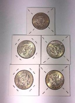 Lot of 5 Kennedy Half Dollars