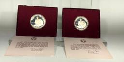 Set of 2 Coins, 90% Silver George Washington Modern Commemorative Half Dollar 1732-1982