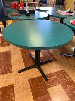 Restaurnt Tables, Round Laminate Top, Pedestal Base, Approx. 36in Wide, 29in High, Quantity 7