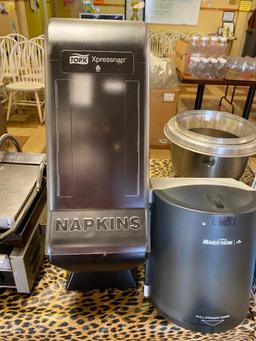 Tork Napkin Dispenser, Box of Stirrers, Paper Towel Dispenser (no key)