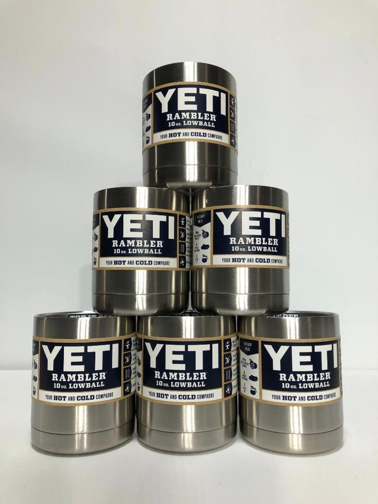 6 Pack, YETI Rambler 10oz Lowball Stainless Steel - New In Box, MSRP: $120.00