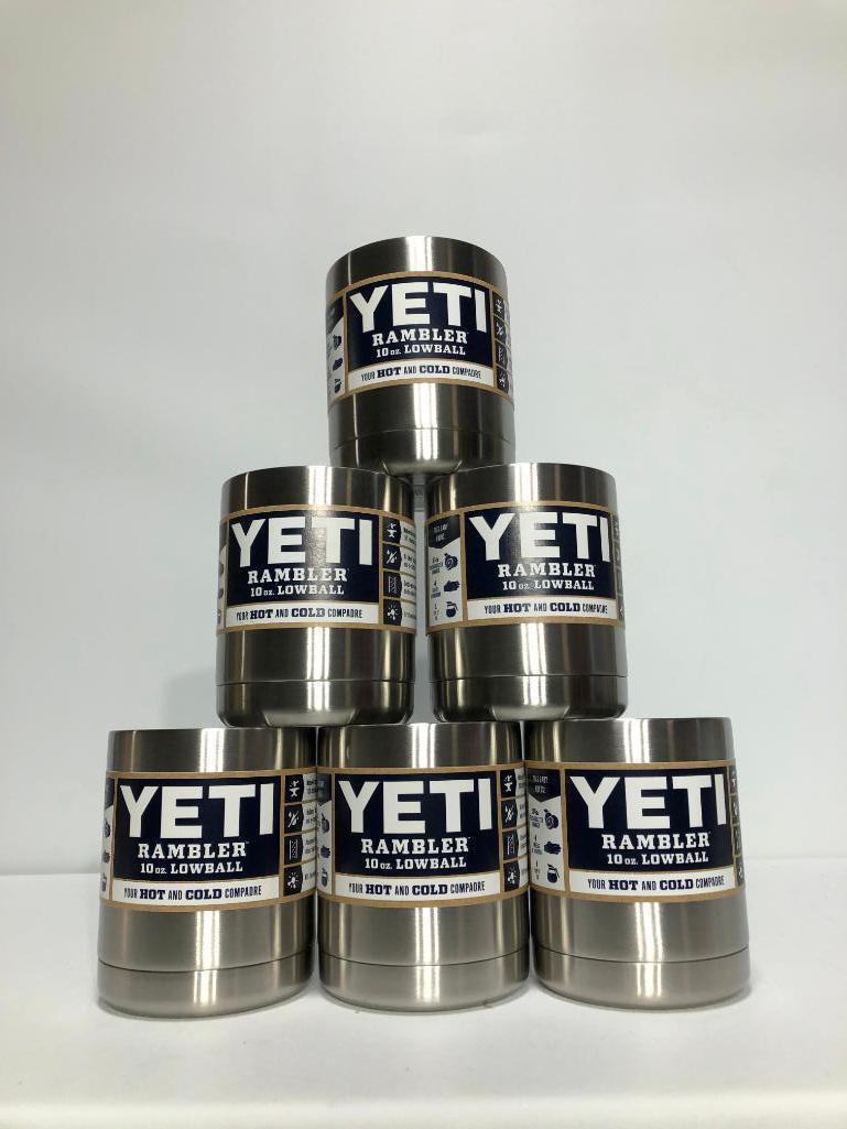 6 Pack, YETI Rambler 10oz Lowball Stainless Steel - New In Box, MSRP: $120.00