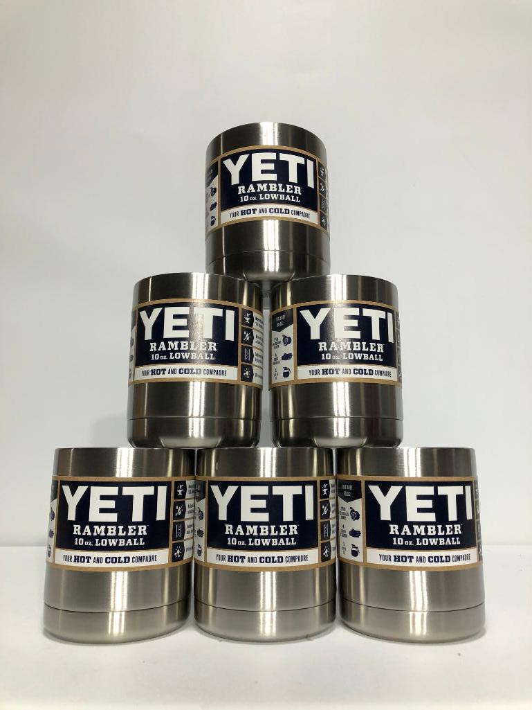 6 Pack, YETI Rambler 10oz Lowball Stainless Steel - New In Box, MSRP: $120.00