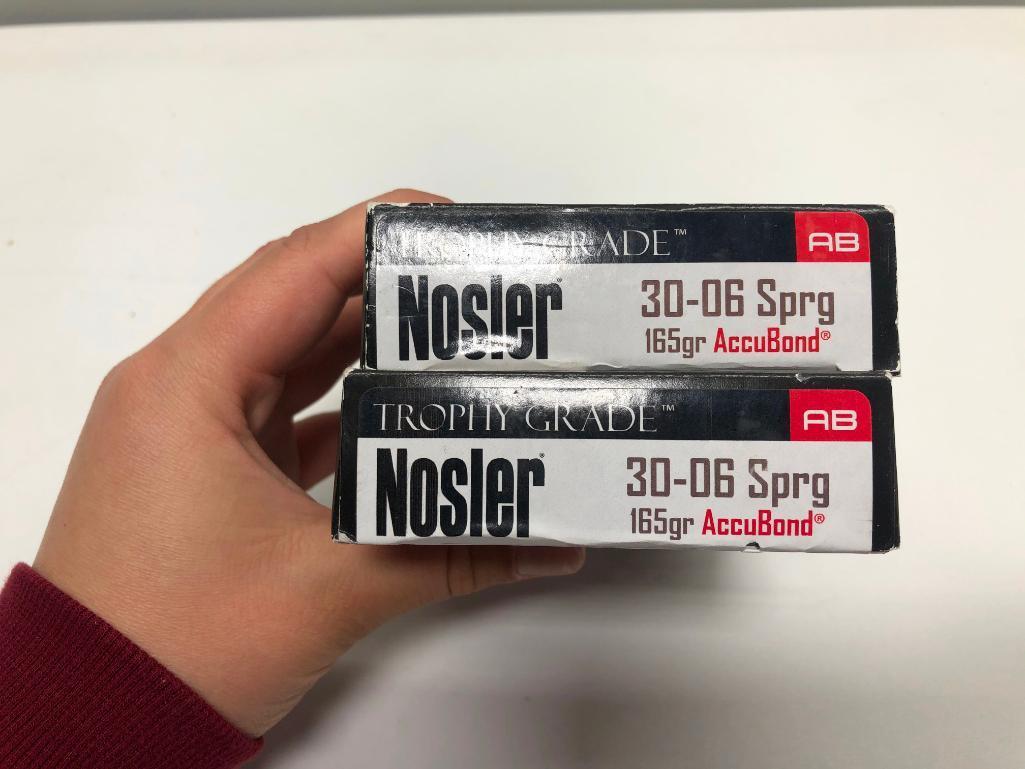 (2) Two Nosler Tropgy Grade 30-06 Sprg 165GR AccuBond