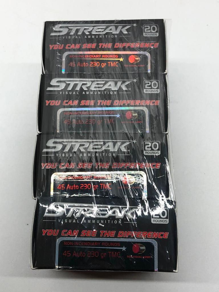 (4) Four Streak Visual Ammunition Auto 230GR TMC MSRP: $24.99