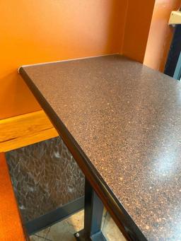 Restaurant Counter, Bar Stool Height w/ Foot Rest, Iron and Laminate 120in x 17.5in x 43in