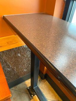 Restaurant Counter, Bar Stool Height w/ Foot Rest, Iron and Laminate 120in x 17.5in x 43in