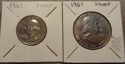 1961 Proof Quarter & Half Dollar - Silver